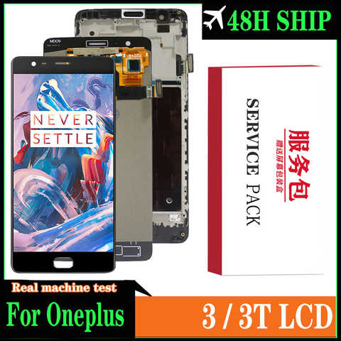 Оригинальный OLED-экран 5,5 дюйма для Oneplus 3, ЖК-дисплей A3010 кодирующий преобразователь сенсорного экрана в сборе, экран с дигитайзером в сборе, замена для One Plus 3T A3003 1005001988553644
