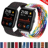 20 мм 22 мм плетеная соло-петля для Amazfit GTS/4/3/2/2e/GTS2 Mini/GTR 4/3 pro/GTR2/2e/stratos 2/3, браслет для часов Amazfit ремешок bip 1005001994604630