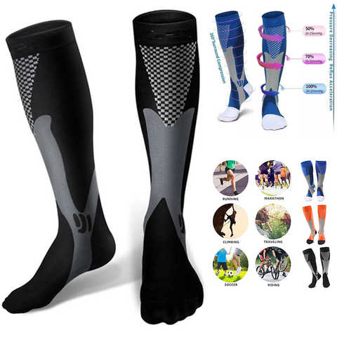 Мужские спортивные носки Компрессионные гольфы для бега для футбола, компрессионные чулки для футбола, медицинские чулки для кормления с защитой от усталости 1005001999764352