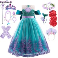 Детское платье Русалочки Ариэль, аниме одежда для косплея, Нарядное вечернее платье для девочек, карнавальные костюмы на Хэллоуин 1005002003256422