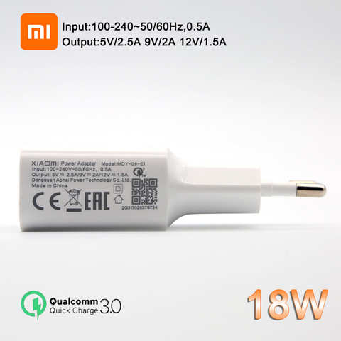 Быстрое зарядное устройство Xiaomi 18 Вт USB QC3.0, зарядное устройство Type C, кабель Micro USB для Redmi note 7 8 Pro 9 S 7 8 8A 6A Mi 8 Lite Mi 9 SE 9t Max 3 1005002011216429