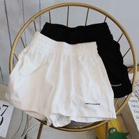 Простые Летние шорты в Корейском стиле, новые модные свободные винтажные женские шикарные шорты в стиле Харадзюку и панк с эластичным поясом 1005002012311535