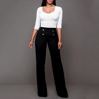 Женские повседневные шаровары, длинные брюки с высокой талией и эластичным поясом, укороченные брюки, однотонные черные, белые, винные, красные 1005002022674981