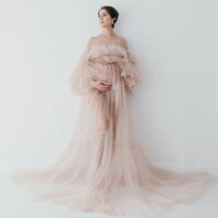 Элегантный свадебный Тюль платья для беременных халаты для фотографии прозрачный халат Пышный рукав пушистый Тюль платья для беременных 1005002042643513