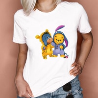 Пижамная одежда с принтом Винни-Пуха, осла, айяра, Женская свободная футболка с коротким рукавом и круглым вырезом, летняя футболка для девочек, топы 1005002054662576