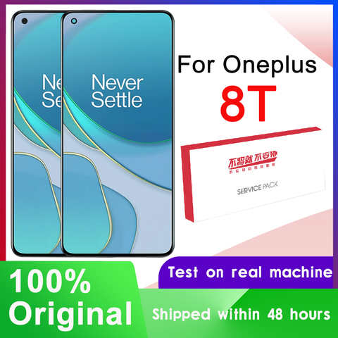 100% Оригинальный 6,55 "10-сенсорный AMOLED дисплей, замена для OnePlus 8T, ЖК-дисплей, планшетофон для 1 + 8T LCD 1005002061472597