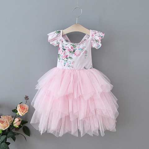 Платье для девочки, пасхальное розовое платье с цветочным рисунком, детская одежда для вечерние, свадьбы, E1961, 2021 1005002082971166