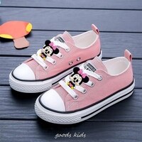 Детские парусиновые туфли Disney с Микки и Минни, кроссовки для девочек, дышащие сапоги, модная детская обувь для мальчиков, повседневная обувь для студентов 1005002097400829
