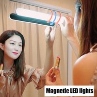 Светодиодная лампа для макияжа с зарядкой от USB, портативный подвесной Магнитный светильник с сенсорным выключателем, светильник для зеркала и Селфи 1005002116580412