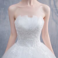 Женское свадебное платье без бретелек, с аппликацией из жемчуга 1005002191039958