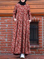 Женское платье-Кафтан ZANZEA, с принтом, весна 2023, с рюшами, макси, Vestiods, Повседневный Сарафан с длинным рукавом, турецкий халат, большой размер 1005002192745506