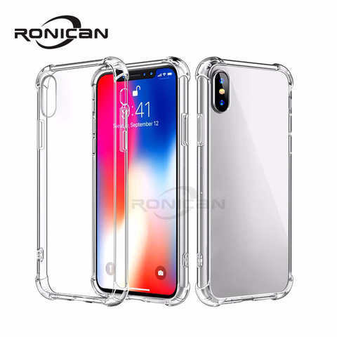 Чехол для Телефона iPhone 7 8 Plus 6 6s 5 5s прозрачные противоударные Чехлы Мягкая силиконовая задняя крышка из ТПУ X XR XS 11 12 Pro Max 12mini 1005002211078573