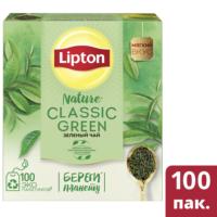 Зеленый чай Lipton Classic, 100 пакетиков 1005002213045732