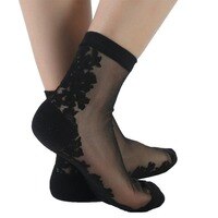 Женские ультратонкие прозрачные носки, шелковые носки с блестками и кристаллами, красивые кружевные блестящие эластичные короткие носки Meias 1005002234080970