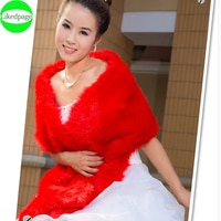 Белый красный плащ Femme Hiver; Модель с Меховой Накидкой Свадебные накидки для невесты зимняя шуба из искусственного меха пальто женские вечерние куртки болеро Mariage 1005002238451453