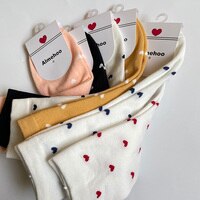 Длинные милые носки, женские хлопковые милые дизайнерские носки с принтом сердечек и сердечек, высокие теплые женские носки 1005002242347566