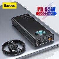 Baseus 65 Вт Power Bank 30000 мАч PD Быстрая зарядка портативное Внешнее быстрое зарядное устройство для телефона планшета для Xiaomi 1005002245995038