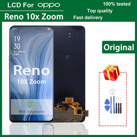 Оригинальный 6,6 "Super AMOLED ЖК-дисплей для OPPO Reno 10X ZOOM LCD кодирующий преобразователь сенсорного экрана в сборе для 10x Zoom cphточно экран 1005002254494914