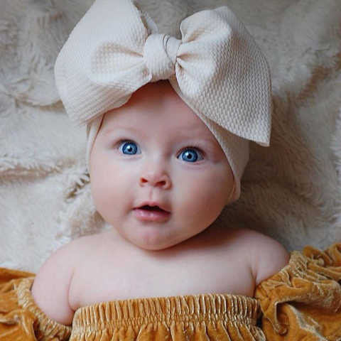 Повязка на голову с большим бантом для маленьких девочек, хлопковый повязка для волос бант-тюрбан с широким повязки на голову для новорожденных 1005002281655418