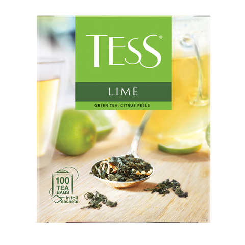 Чай Tess Lime зеленый c ароматом лайма в пакетиках 100 шт 1005002295463566