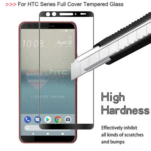 9H 2.5D полное покрытие закаленное стекло для HTC U11 Plus D12S полное клеевое Защитное стекло для HTC U12 Plus защитная пленка, стекло 1005002314901453