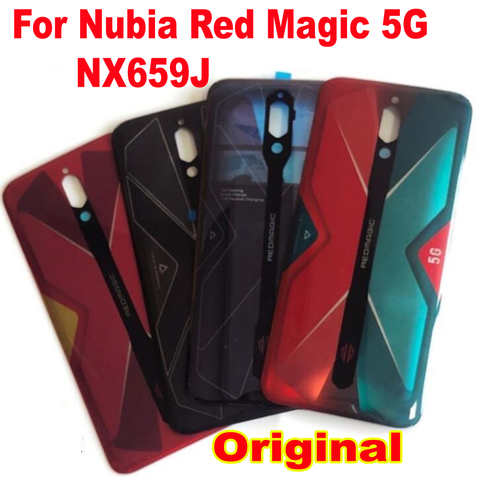 Оригинальная стеклянная крышка задняя крышка батарейного отсека для ZTE Nubia Red Magic 5G NX659J задняя крышка корпуса + объектив камеры 1005002315752455