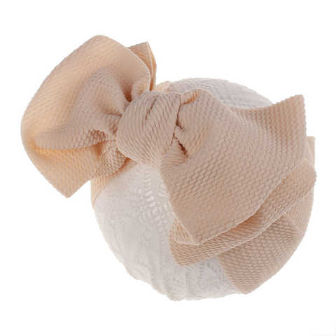Повязка на голову с большим бантом для маленьких девочек, хлопковый повязка для волос бант-тюрбан с широким повязки на голову для новорожденных 1005002319353221