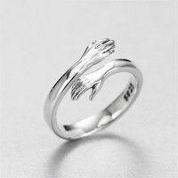 Горячая новинка посеребренные кольца для женщин темпераментные Индивидуальные ювелирные изделия креативные любовные обнимающие кольца модные открытые кольца 1005002323798908