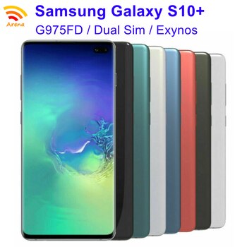 Разблокированный Оригинальный сотовый телефон Samsung Galaxy S10 Plus S10 + G975FD, две Sim-карты, 6,4 дюйма, ОЗУ 8/12 Гб ПЗУ, 128 Гб/512 ГБ/1 ТБ, NFC, 4G, LTE 1005002334128513