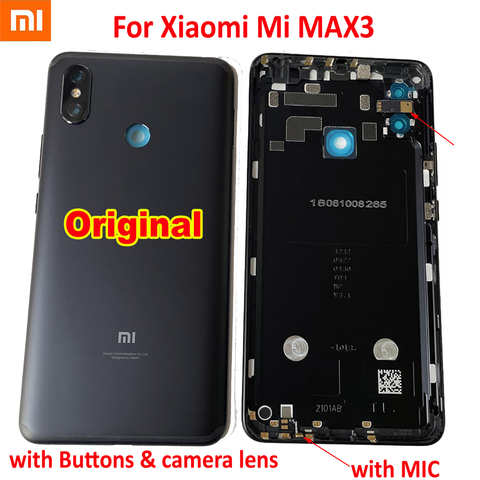 Крышка батарейного отсека для Xiaomi Mi MAX 3, задняя крышка корпуса, среднее шасси MAX3 с кнопками, объективом камеры, вспышкой и платой микрофона 1005002334242805