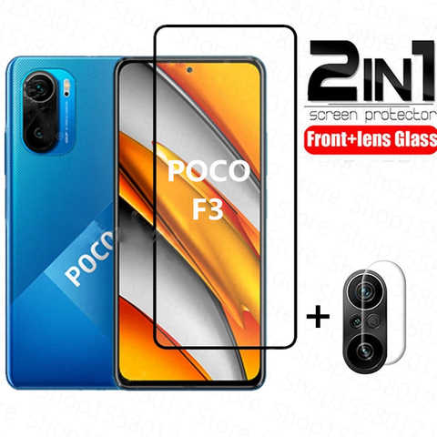 Закаленное стекло 2 в 1 для Xiaomi Poco F3 X3 NFC, пленка для объектива, Защита экрана для Xiaomi Poco X3 F2 M3 Pro M2 M3 F 3, защитная пленка 1005002346317350
