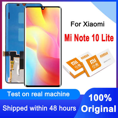 ЖК-дисплей 100% ''с сенсорным экраном и дигитайзером в сборе для Xiaomi Mi Note 10 Lite M2002F4LG M1910F4G, сменный ЖК-экран, оригинал, 6,47 1005002346739236