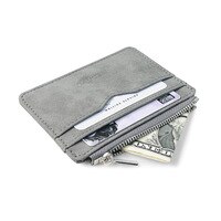Мужской кошелек для карт, короткий Матовый кожаный Ретро кошелек для нескольких карт из матовой ткани, новый минималистичный прозрачный Кошелек для монет 1005002346864935