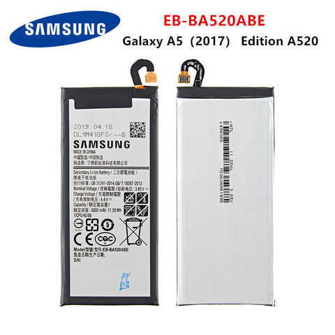 Оригинальный аккумулятор SAMSUNG EB-BA520ABE, аккумулятор 3000 мАч для Samsung Galaxy A5 2017 Edition A520 SM-A520F A520K A520L A520S A520W A520F/DS 1005002354476202