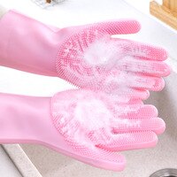 Силиконовые перчатки для кухни, мягкие резиновые перчатки для мытья посуды, кухонные бытовые приспособления, 1 пара 1005002358033610