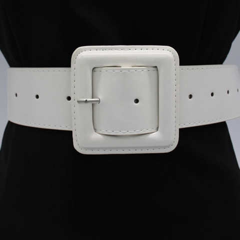 Ремень женский кожаный широкий, декоративный широкий пояс, чёрный, белый, дизайнерский, 2023 1005002361805718