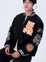 Мужская модная одежда 2021, трендовая куртка-бомбер в стиле панк, корейское пальто, мужская бейсбольная куртка с вышивкой, Женская ветровка, униформа 1005002370605514