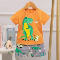 Летняя Милая мультяшная Пижама Костюм Единорог спальная одежда для детей пижамный комплект с коротким рукавом костюм динозавра для мальчика повседневная одежда 1005002386956518