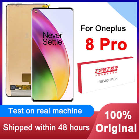 100% Оригинальный дисплей 6,78 дюйма, замена для OnePlus 8 Pro AMOLED дисплей кодирующий преобразователь сенсорного экрана в сборе для 1 + 8 Pro ЖК-панель 1005002396574170