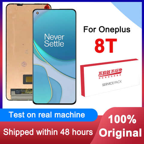 100% Оригинальный 6,55 "ЖК-дисплей для OnePlus 8T AMOLED дисплей кодирующий преобразователь сенсорного экрана в сборе для 1 + 8T KB2001 KB2000 KB2003 KB2005 1005002396637376