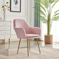 Скандинавский обеденный стул, эргономичное Роскошное кресло, бархатный расслабляющий стул для ожидания, спинка, розовый мягкий стул для макияжа, мебель для ресторана 1005002408872517