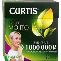 Чай Curtis "Fresh Mojito" зеленый ароматизированный средний лист 20 пирамидок 1005002413952697