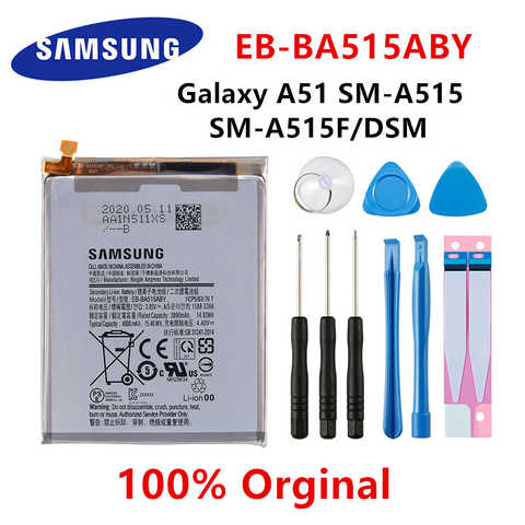 SAMSUNG оригинальная EB-BA515ABY 4000 мА/ч, запасная батарея, батарея для Samsung Galaxy A51 SM-A515 SM-A515F/DSM Аккумуляторы мобильных телефонов + Инструменты 1005002426184235