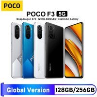 Глобальная версия POCO F3 5G NFC 6 ГБ 128 ГБ/8 ГБ 256 Гб Смартфон Snapdragon 870 Octa Core 6,67 "120 Гц E4 AMOLED дисплей 1005002441185938