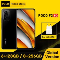 Смартфон глобальная версия POCO F3, 6 ГБ, 128 ГБ/8 ГБ, 256 ГБ, NFC, Восьмиядерный процессор Snapdragon 870, экран 6,67 дюйма 120 Гц E4 AMOLED 1005002441995004