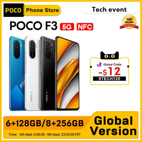 Смартфон глобальная версия POCO F3, телефон с NFC, 6 ГБ 128 ГБ/8 ГБ 256 ГБ, Восьмиядерный процессор Snapdragon 870, экран 6,67 дюйма 120 Гц E4 AMOLED 1005002442720019