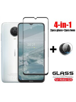 Стекло 4 в 1, полное покрытие для Nokia G20, закаленное стекло для Nokia G10 G20, защита для объектива камеры, пленка для телефона, стекло для Nokia G20 1005002448159712