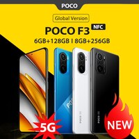 Смартфон глобальная версия POCO F3 NFC, 6 ГБ, 128 ГБ/8 ГБ, 256 ГБ, Snapdragon 870 восемь ядер, 6,67 дюйма, 120 Гц, E4 AMOLED дисплей, 48 МП, 33 Вт 1005002466679433