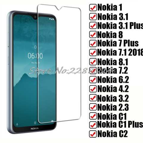 Закаленное стекло HD для Nokia 1 3,1 7 Plus 6,1 7,1 2018 8,1 8, защитное покрытие для C1 C2 7,2 6,2 4,2 3,2 2,3, Защитная пленка для экрана 1005002488186534