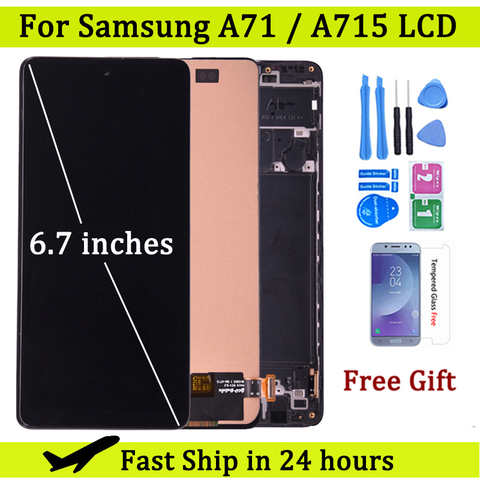 6,7 ''для Samsung Galaxy A71 A715 ЖК-дисплей с сенсорным экраном дигитайзер в сборе SM-A715F/DS SM-A715F/DSN ЖК-экран 1005002491873540
